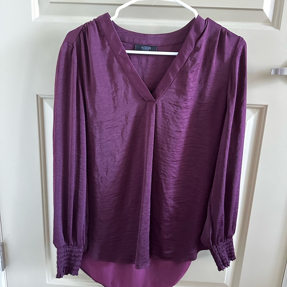 Alfani Plum V-Neck Blouse